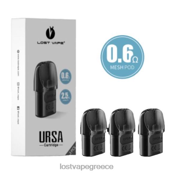 μαύρο 0,6ohm Lost Vape Greece - Lost Vape URSA ανταλλακτικά δοχεία | 2,5 ml (συσκευασία 3) LNN4H6