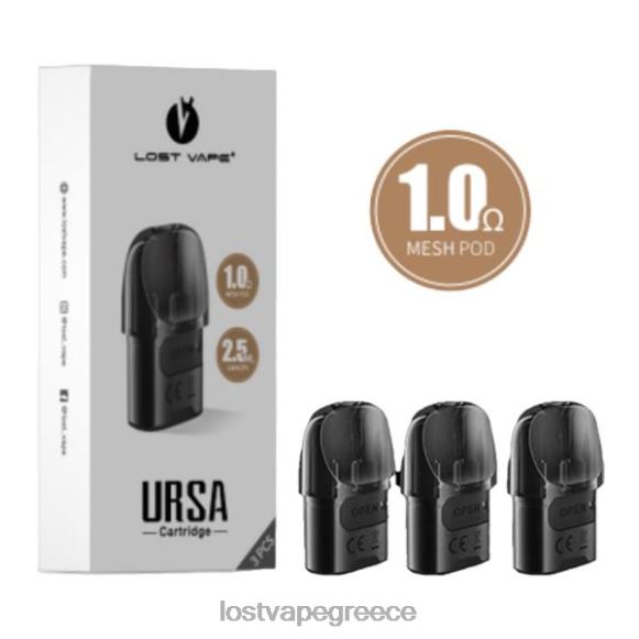 μαύρο 1.ohm Lost Vape Athens - Lost Vape URSA ανταλλακτικά δοχεία | 2,5 ml (συσκευασία 3) LNN4H124